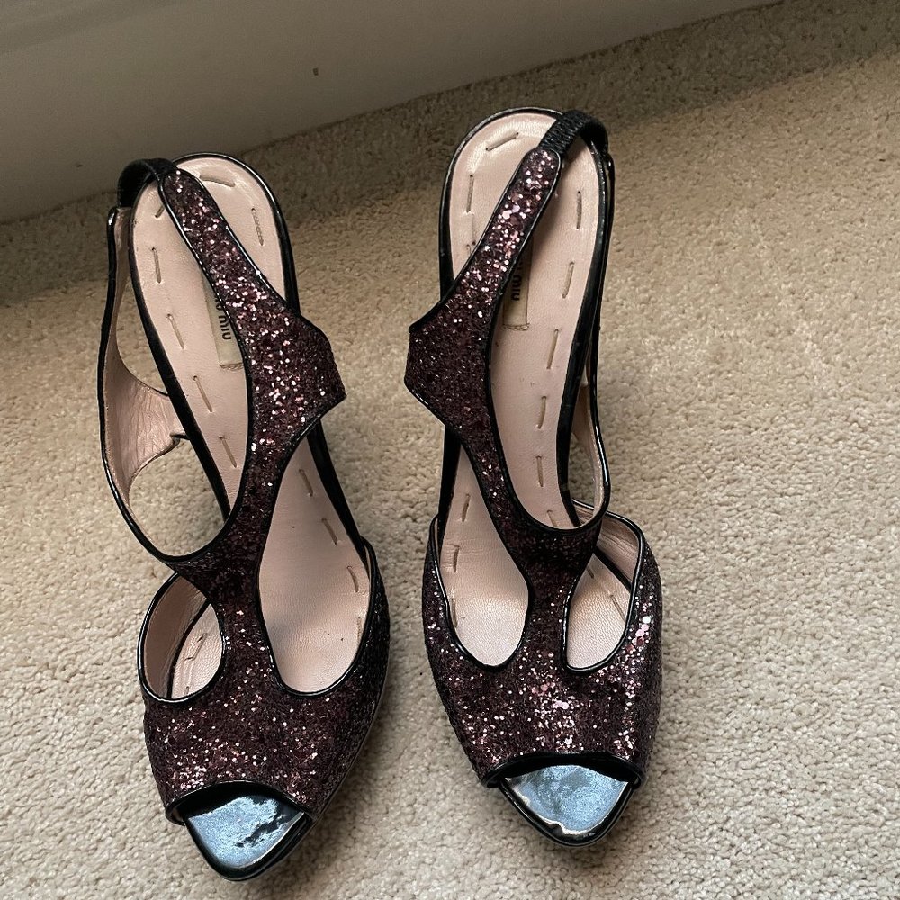 Miu Miu sparkle heels